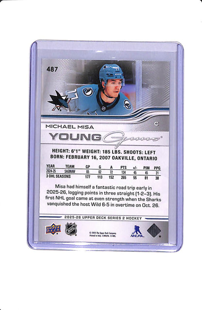 2024-25 UPPER DECK SERIES 2 MICHAEL MISA YOUNG GUNS #487