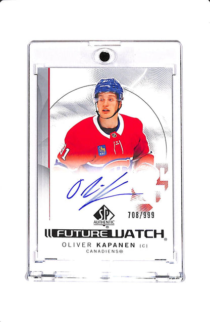 2024-25 UPPER DECK SP AUTHENTIC OLIVER KAPANEN FUTURE WATCH AUTO /999 #169