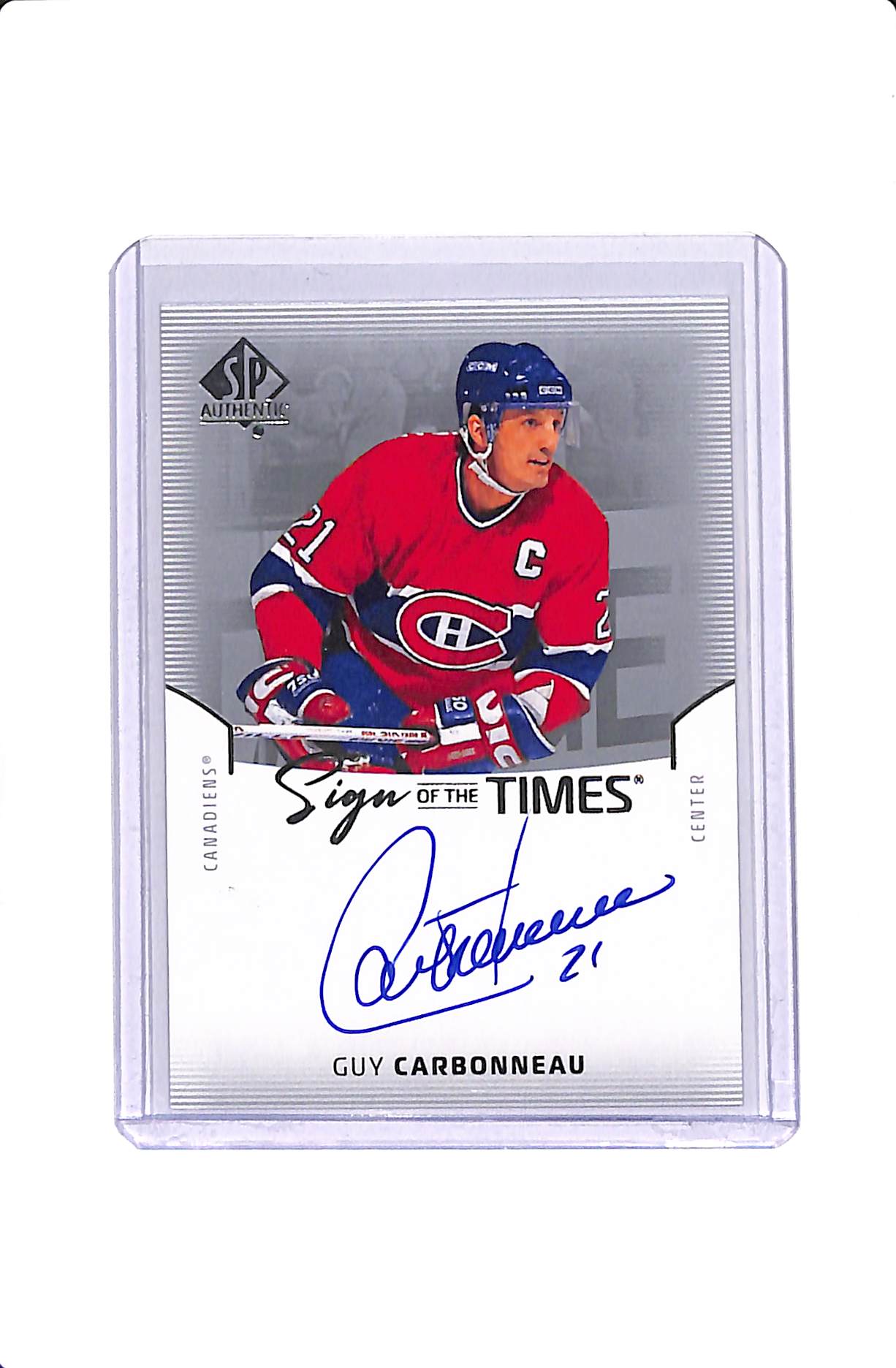 2025-26 UPPER DECK SP AUTHENTIC GUY CARBONNEAU SIGN OF THE TIMES AUTO #SOTT-GC