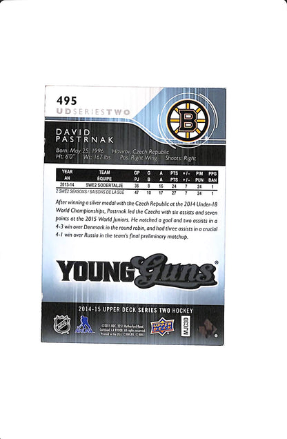 2014-15 UPPER DECK SERIES 2 DAVID PASTERNAK YOUNG GUNS #495
