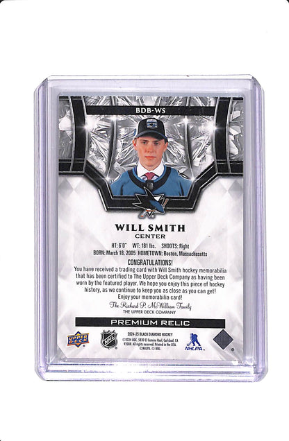 2024-25 UPPER DECK BLACK DIAMOND WILL SMITH #BDB-WS PREMIUM ROOKIE RELIC /50