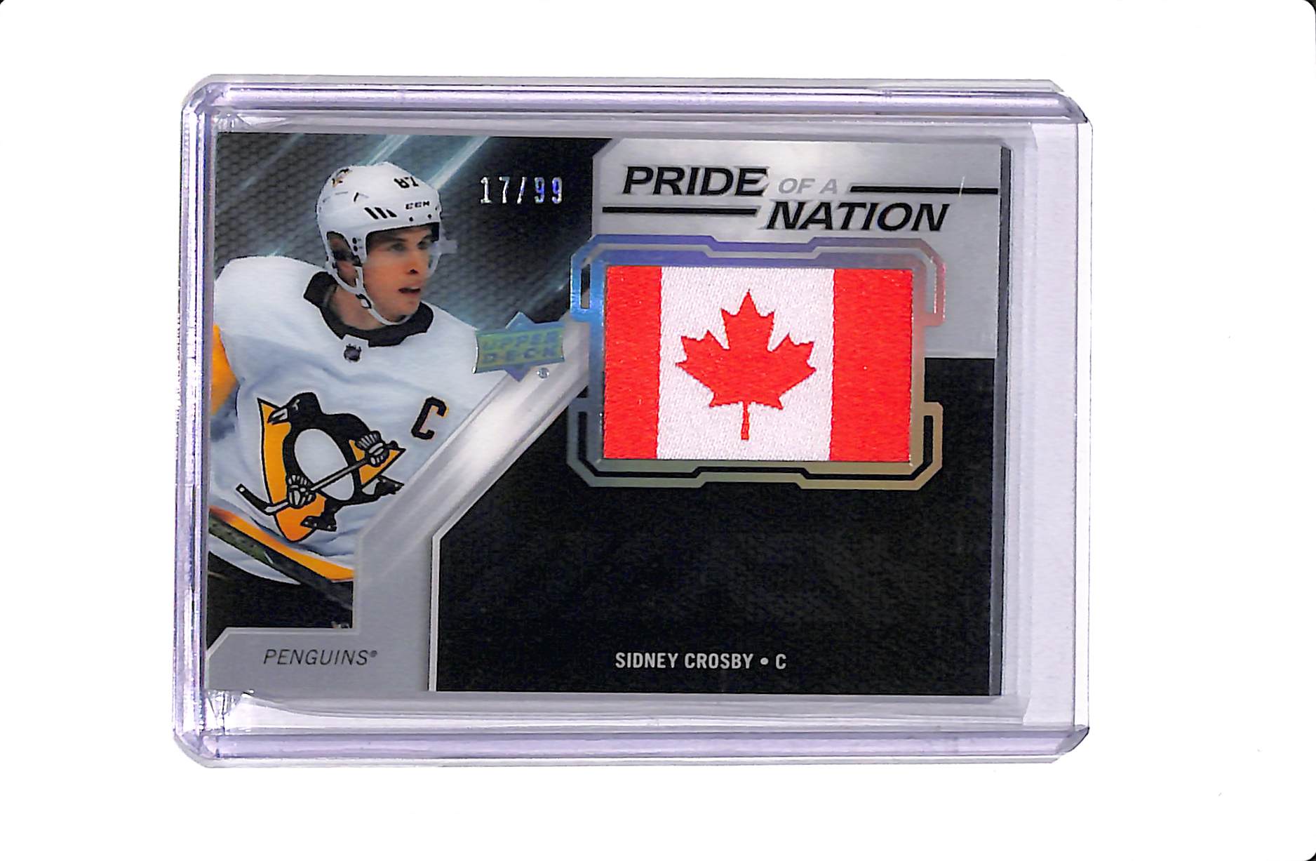 2019-20 UD BLACK SIDNEY CROSBY #PN-SC PRIDE OF A NATION /99