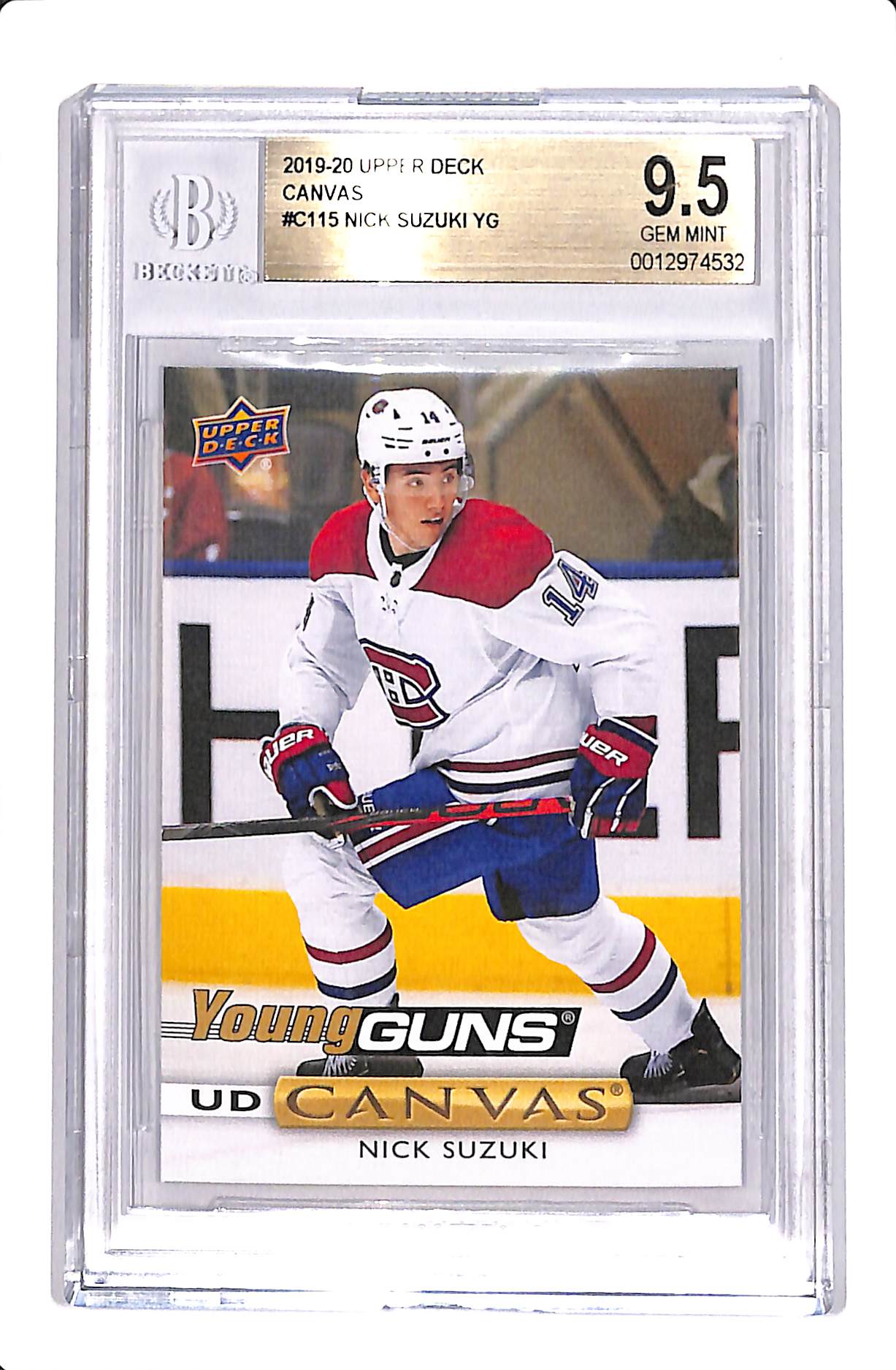 2019-20 UPPER DECK NICK SUZUKI #C YOUNG GUNS CANVAS BGS 9.5