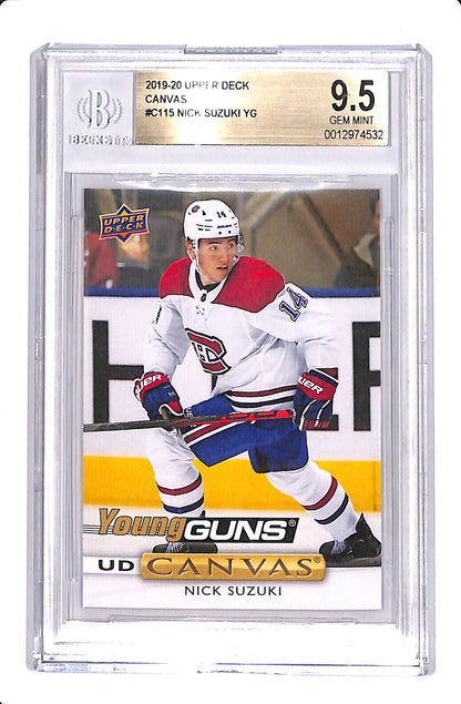 2019-20 UPPER DECK NICK SUZUKI #C YOUNG GUNS CANVAS BGS 9.5