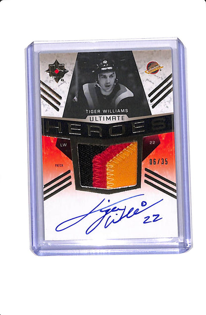 2025-26 UPPER DECK ULTIMATE TIGER WILLIAMS ULTIMATE HEROES PATCH AUTO /35 #UH0TW