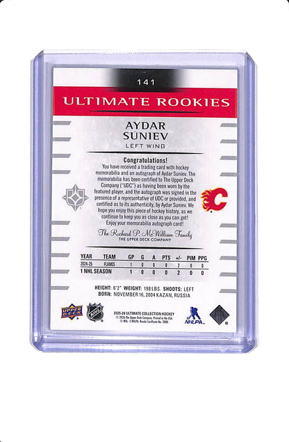 2025-26 UPPER DECK AYDAR SUNIEV ULTIMATE ROOKIES PATCH AUTO /99 #141