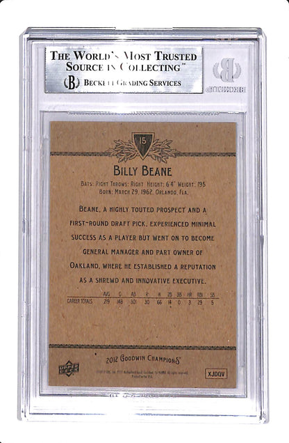 2012 UPPER DECK GOODWIN CHAMPIONS BILLY BEANE AUTO BGS AUTHENTIC #15