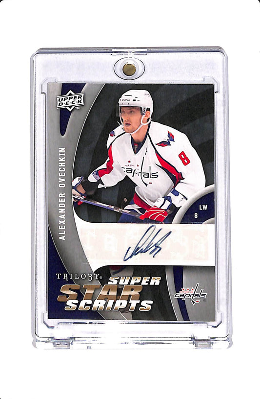 2009-10 UPPER DECK TRILOGY ALEX OVECHKIN SUPER STAR SCRIPTS AUTO #SS-AO