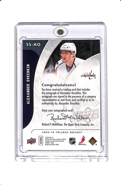 2009-10 UPPER DECK TRILOGY ALEX OVECHKIN SUPER STAR SCRIPTS AUTO #SS-AO