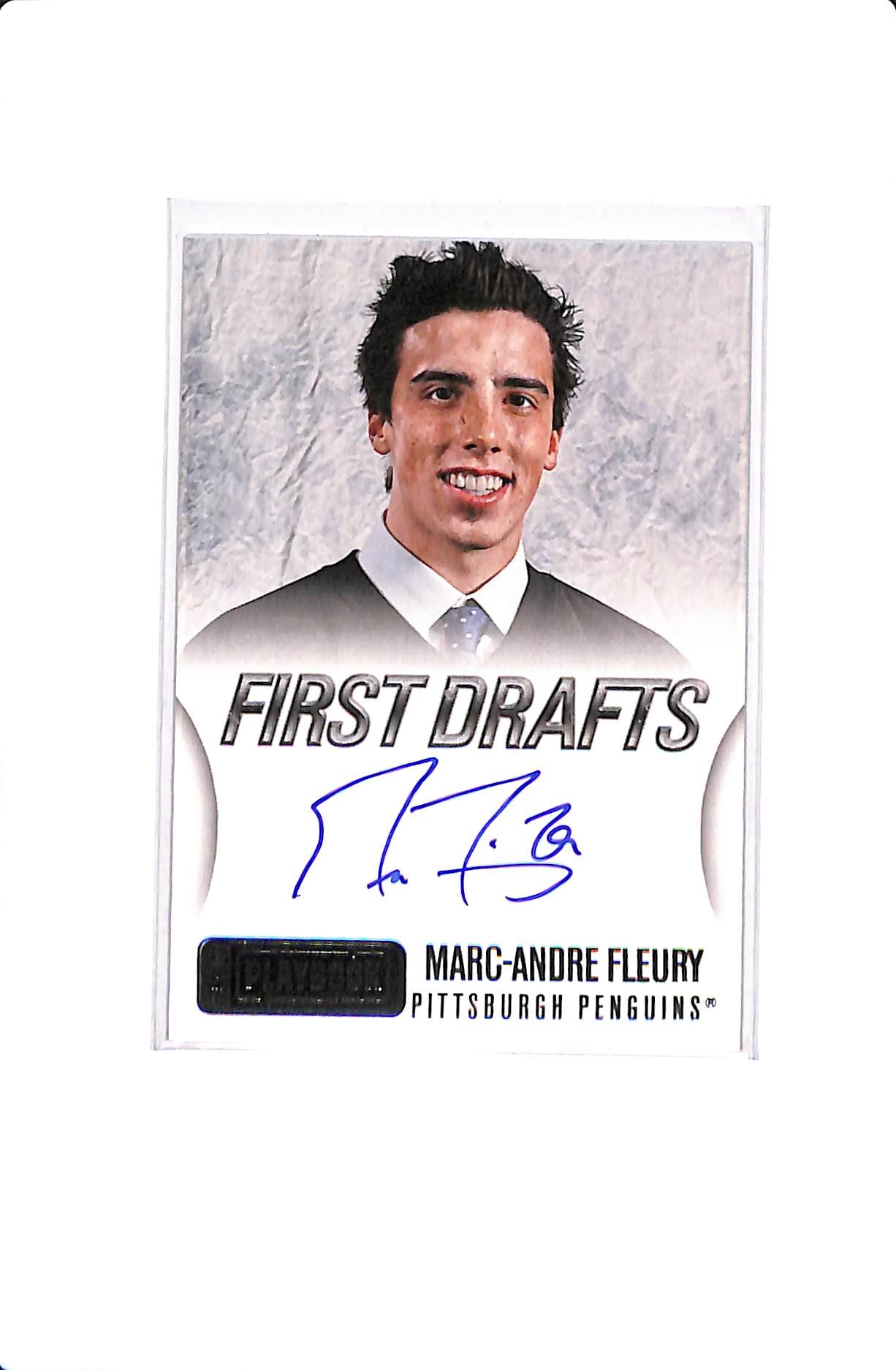 2013-14 PANINI PLAYBOOK MARC-ANDRE FLEURY FIRST DRAFTS AUTO #FD-MAF