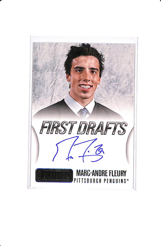 2013-14 PANINI PLAYBOOK MARC-ANDRE FLEURY FIRST DRAFTS AUTO #FD-MAF