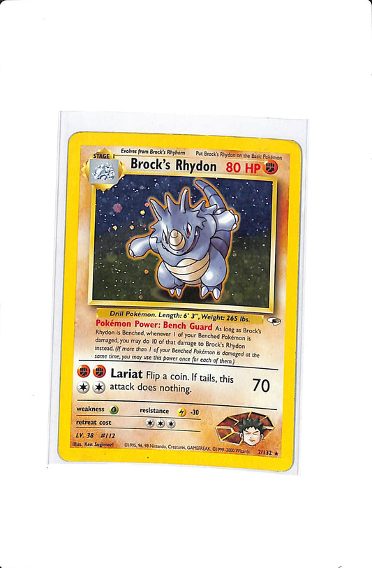 Brock's Rhydon Gym Heroes Unlimited Holo Rare 2