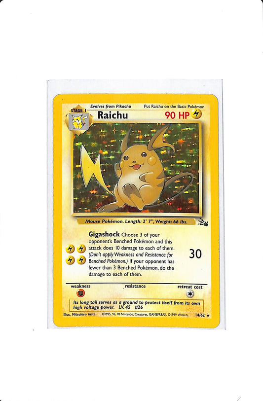 Raichu (14) Fossil Unlimited Holo Rare 14