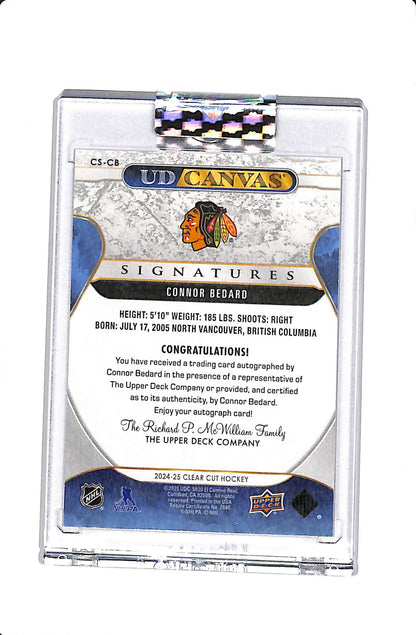 2024-25 UPPER DECK CLEAR CUT CONNOR BEDARD UD CANVAS SIGNATURES /98 #CS-CB