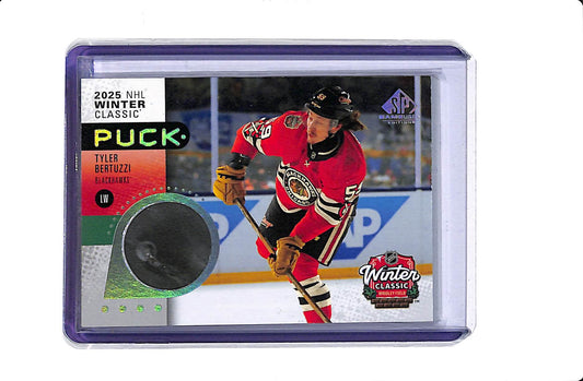 2025-26 UPPER DECK SP GAME USED TYLER BERTUZZI 'WINTER CLASSIC PUCK' #WCP-TB