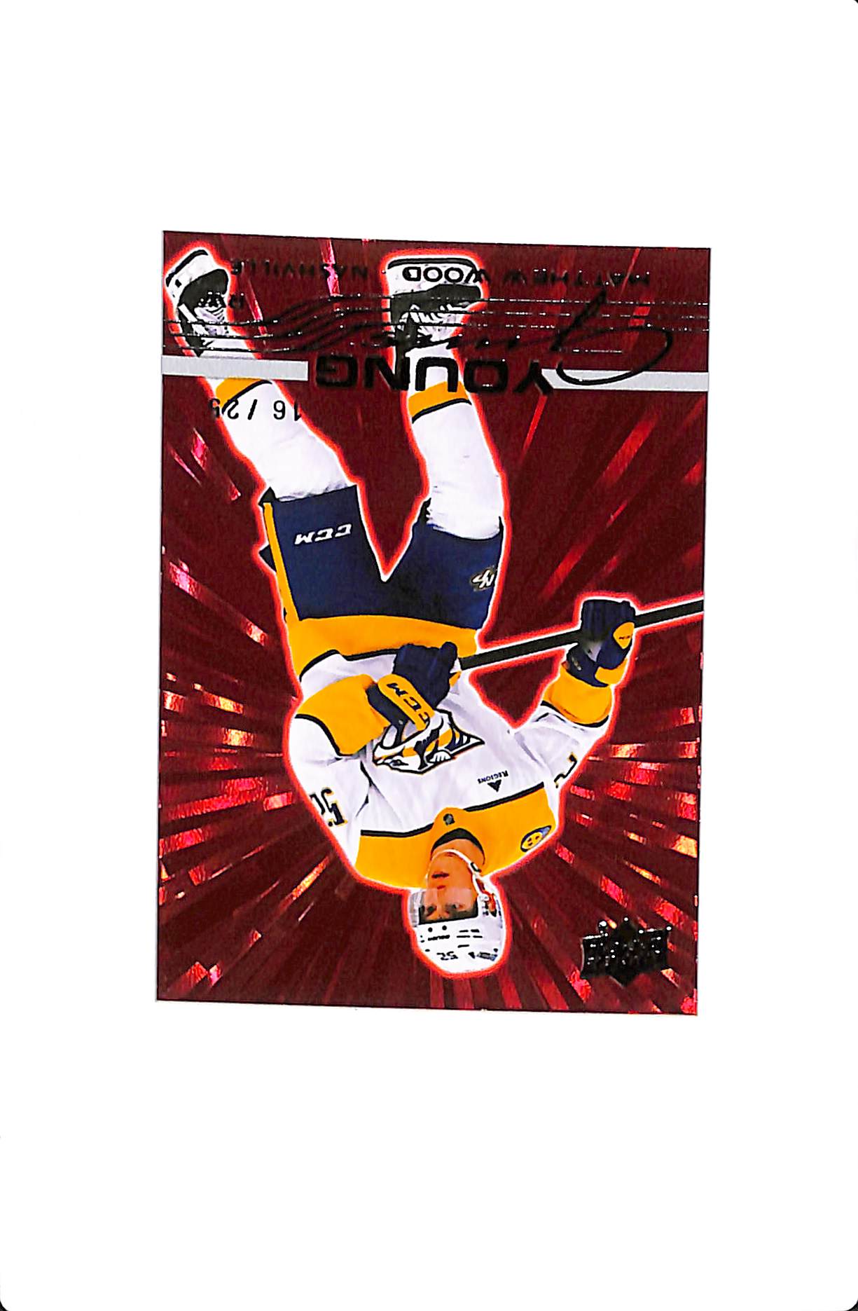 2025-26 UPPER DECK SERIES 1 MATTHEW WOOD YOUNG GUNS OUTBURST RED /25 #228