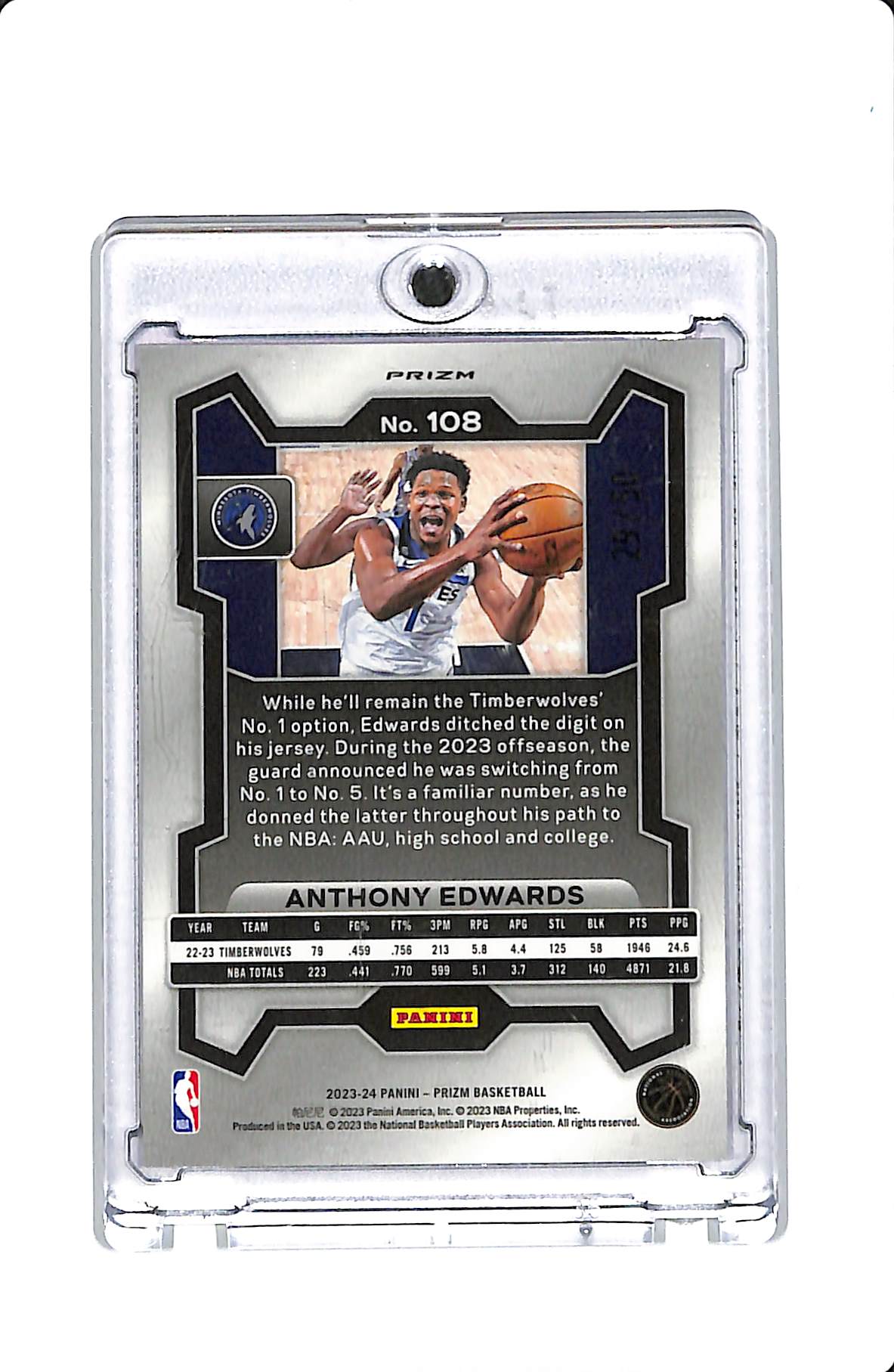 2023-24 PANINI PRIZM BASKETBALL FAST BREAK PINK ANTHONY EDWARDS 29/50