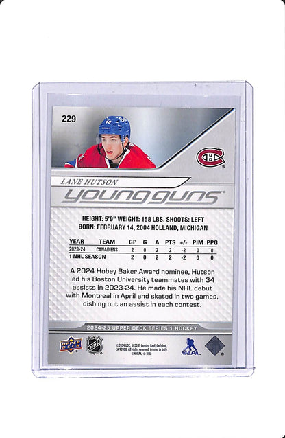 2024-25 UPPER DECK SERIES 1 LANE HUTSON YOUNG GUNS #229