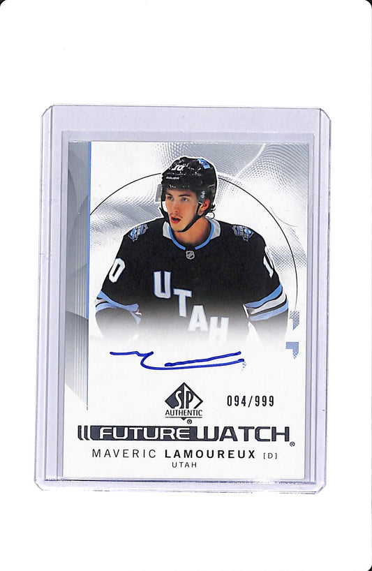 2024-25 UD SP AUTHENTIC HOCKEY FUTURE WATCH AUTO MAVERIC LAMOUREUX /999