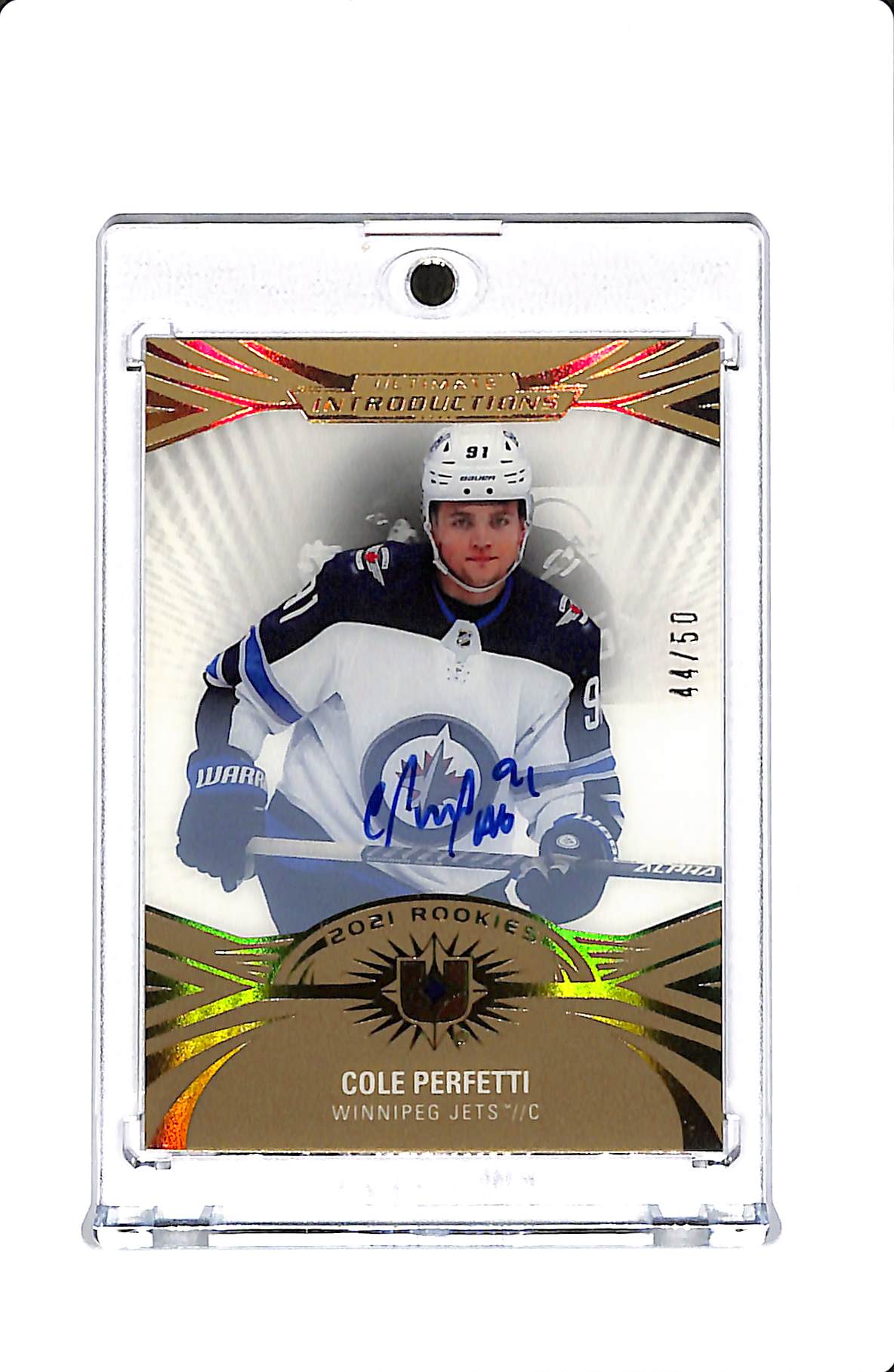 2021-22 UD ULTIMATE COLE PERFETTI ULTIMATE INTRODUCTIONS AUTOGRAPH 44/50