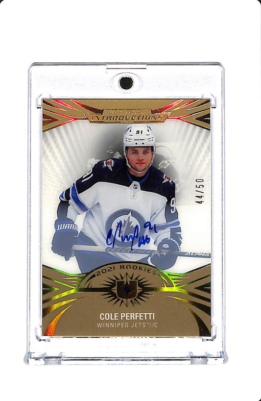 2021-22 UD ULTIMATE COLE PERFETTI ULTIMATE INTRODUCTIONS AUTOGRAPH 44/50