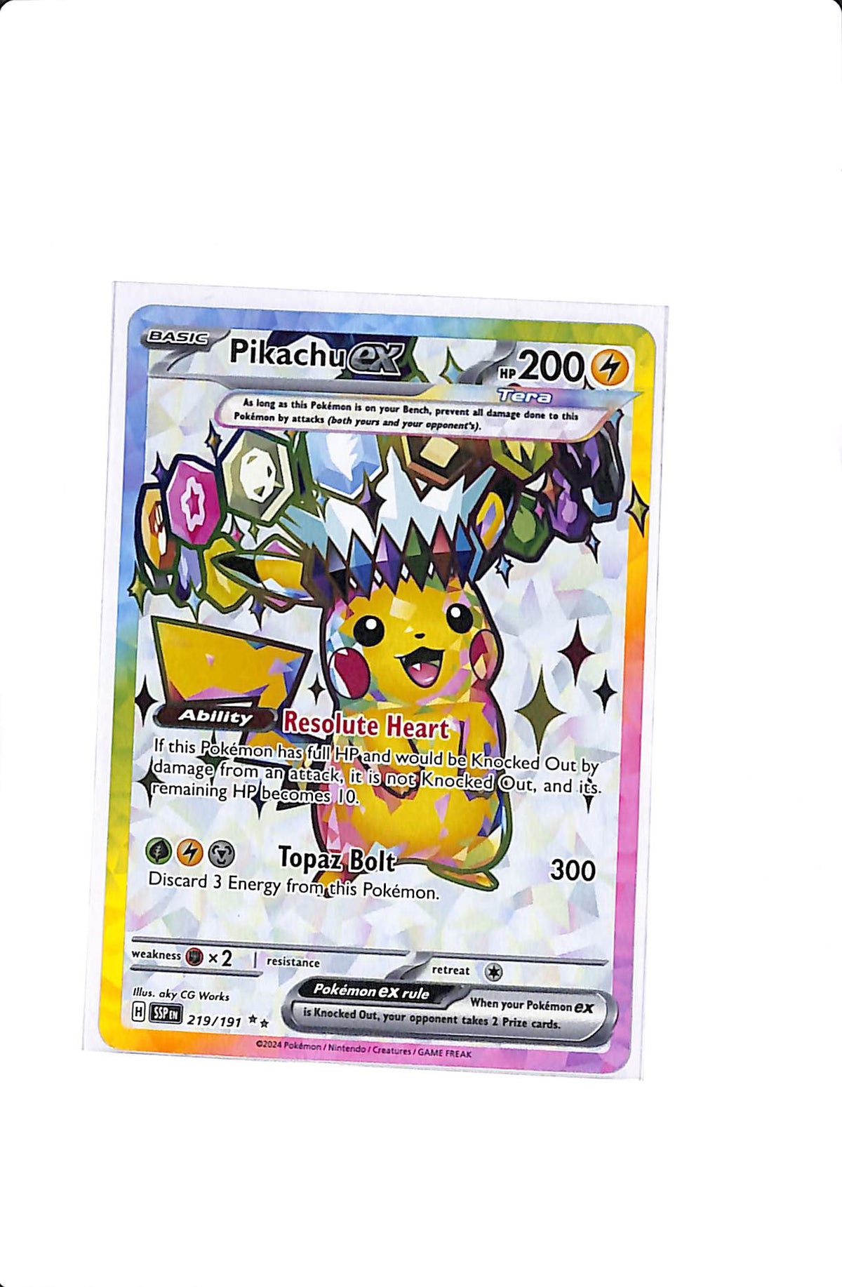 Pikachu ex Surging Sparks Ultra Rare 219/191