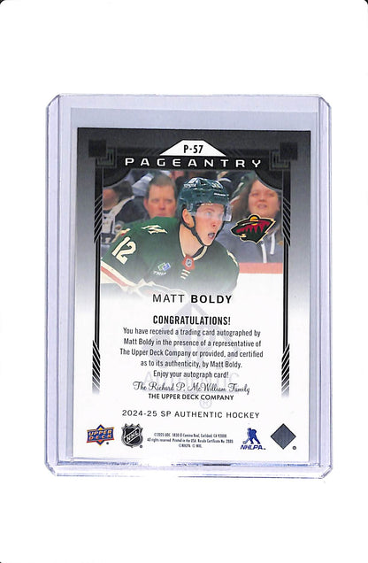 2024-25 UPPER DECK SP AUTHENTIC MATT BOLDY PAGEANTRY AUTO #P-57