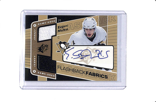 2007-08 UPPER DECK SPX EVGENI MALKIN FLASHBACK FABRICS AUTO #135