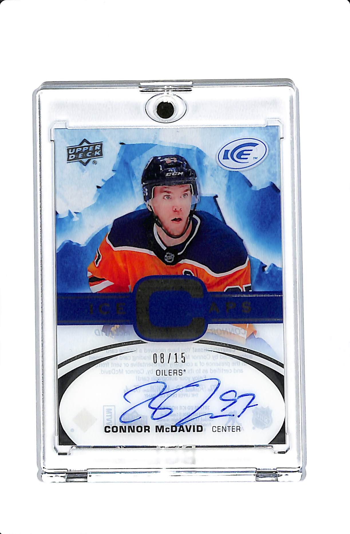 2017-18 UPPER DECK ICE CONNOR MCDAVID ICE CAPS AUTO /15 #IC-CM