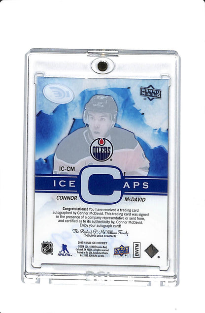 2017-18 UPPER DECK ICE CONNOR MCDAVID ICE CAPS AUTO /15 #IC-CM