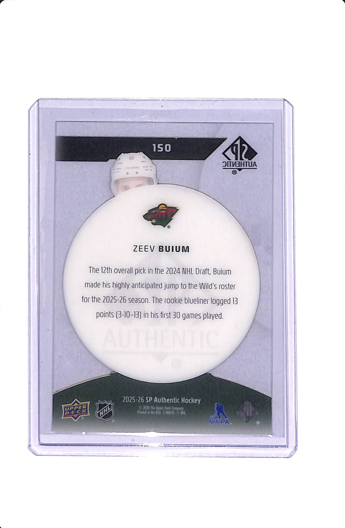 2025-26 UD SP AUTHENTIC ZEEV BUIUM FUTURE WATCH ACETATE SSP #150