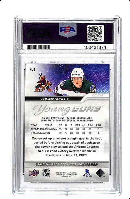 2023 UPPER DECK YOUNG GUNS LOGAN COOLEY #701 PSA 9
