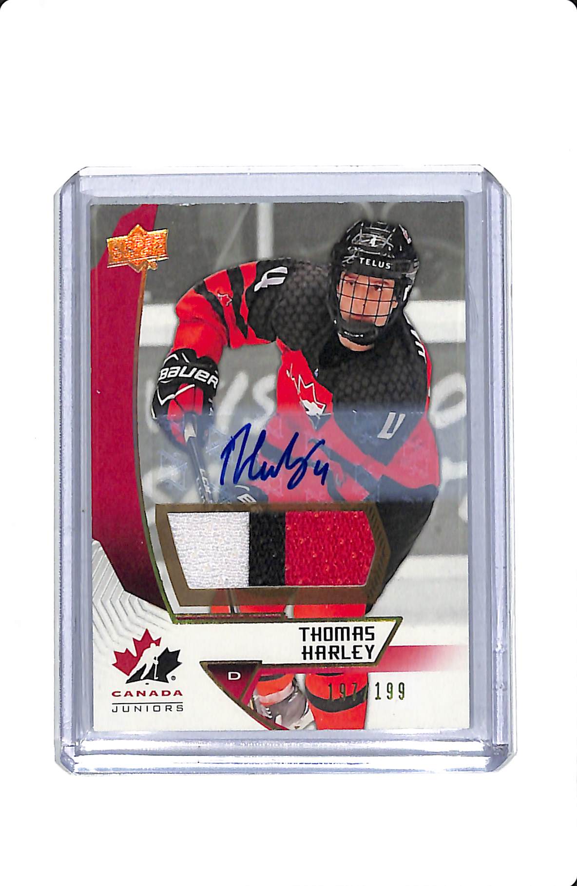 2019-20 UPPER DECK TEAM CANADA JUNIORS THOMAS HARLEY GOLD PATCH AUTO #78 197/199