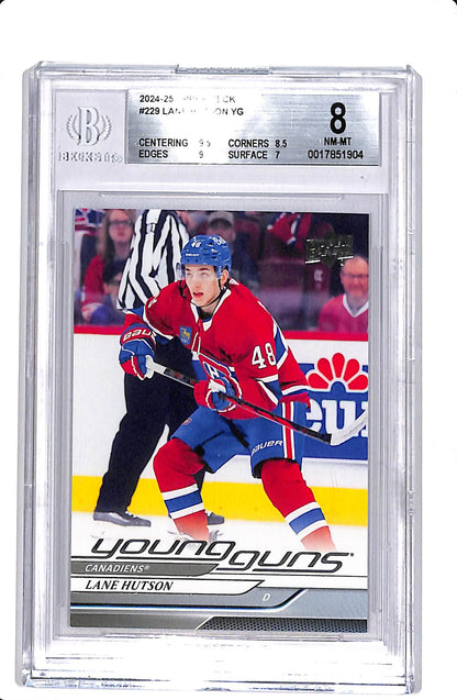 2024-25 UPPER DECK LANE HUTSON YOUNG GUNS BGS 8 #229