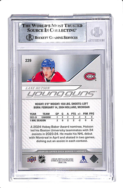 2024-25 UPPER DECK LANE HUTSON YOUNG GUNS BGS 8 #229