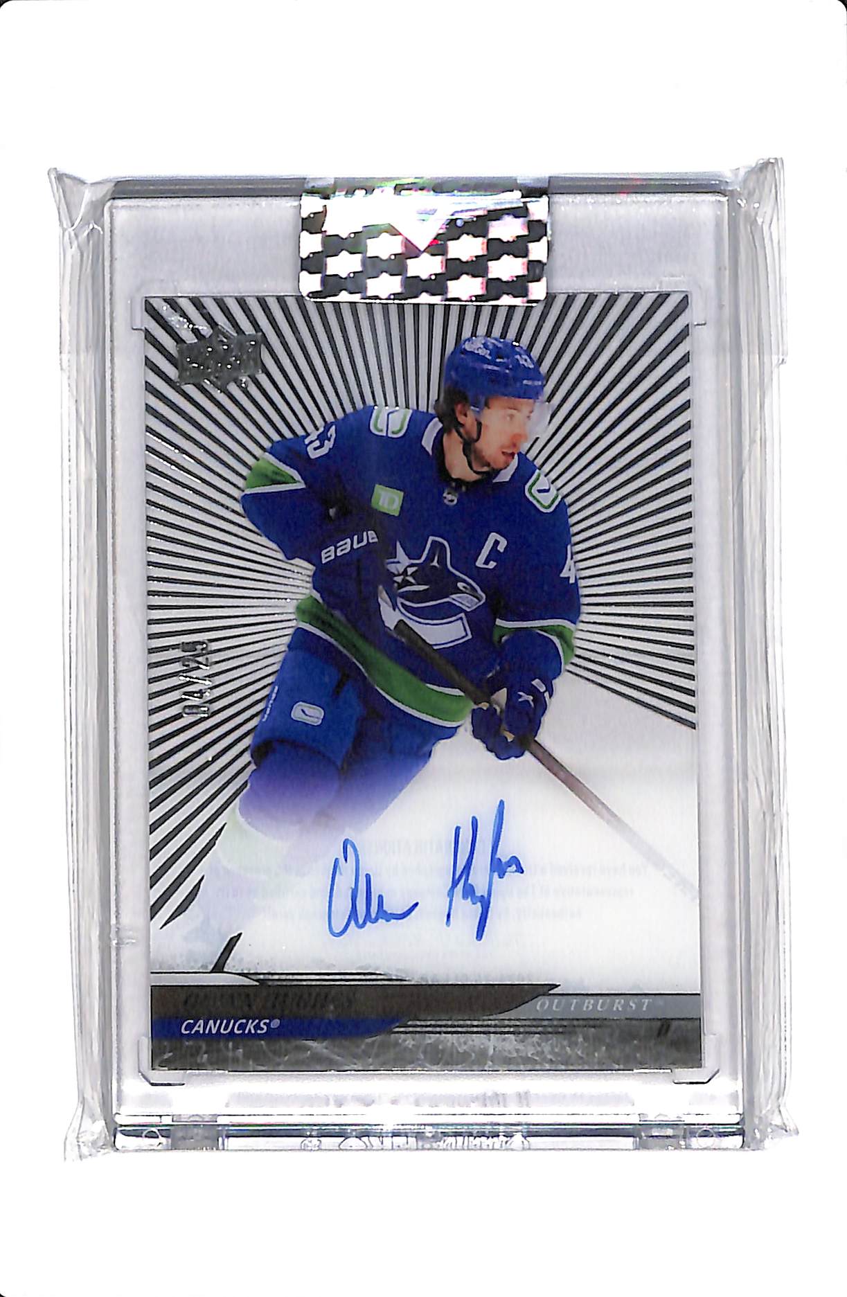 2024-25 UPPER DECK CLEAR CUT QUINN HUGHES #CC-QH OUTBURST AUTO /25