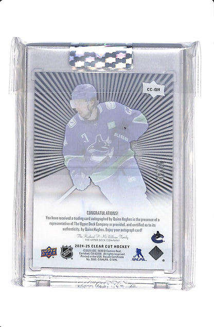 2024-25 UPPER DECK CLEAR CUT QUINN HUGHES #CC-QH OUTBURST AUTO /25