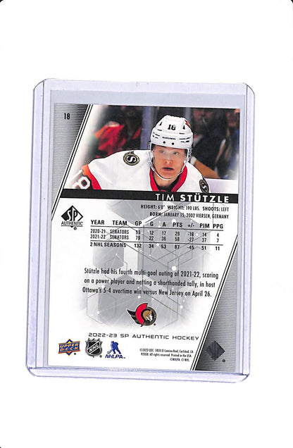 2022-23 UPPER DECK SP AUTHENTIC TIM STUTZLE BLACK 1/1 #18