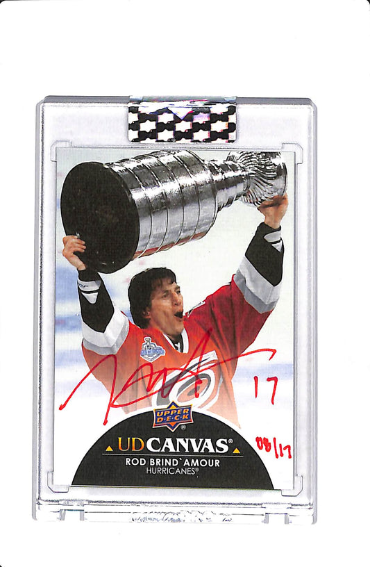2021-22 UD CLEAR CUT ROB BRIND'AMOUR #CS-RB CANVAS AUTO /17