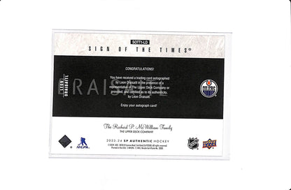 2023-24 UD SP AUTHENTIC LEON DRAISAITL SIGN OF THE TIMES #SOTT1-LD