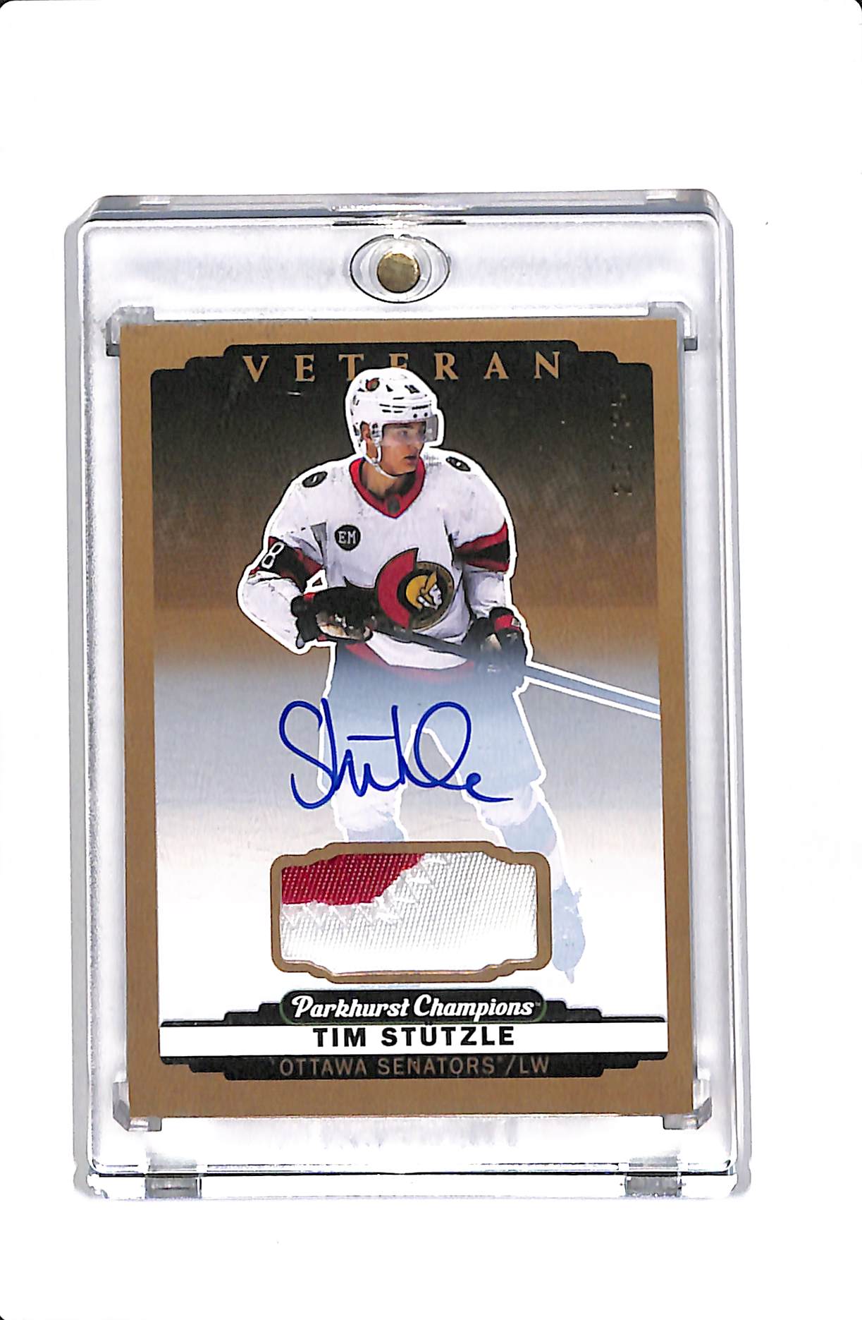 2022-23 UPPER DECK PARKHURST CHAMPIONS TIM STUTZLE #165 VETERAN PATCH AUTO /25