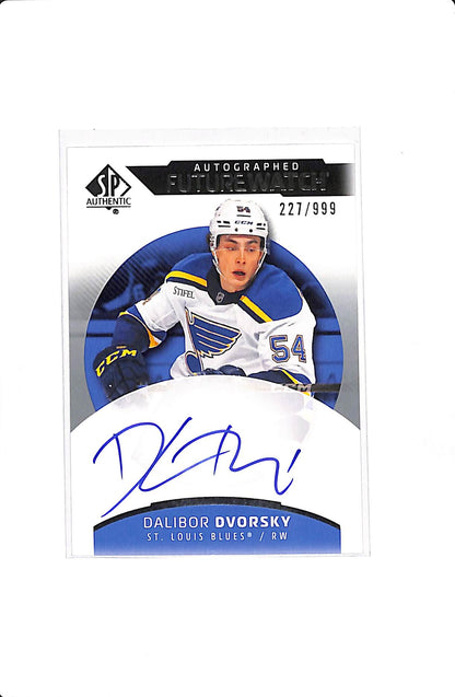 2025-26 UPPER DECK SP AUTHENTIC DALIBOR DVORSKY #126 FUTURE WATCH AUTO /999