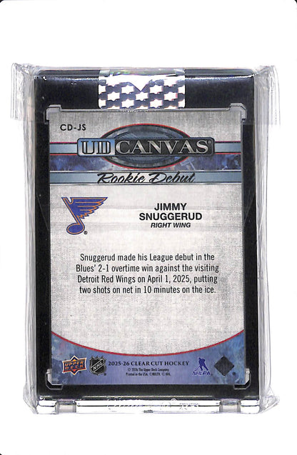 2025-26 UPPER DECK CLEAR CUT JIMMY SNUGGERUD CANVAS ROOKIE DEBUT #CD-JS