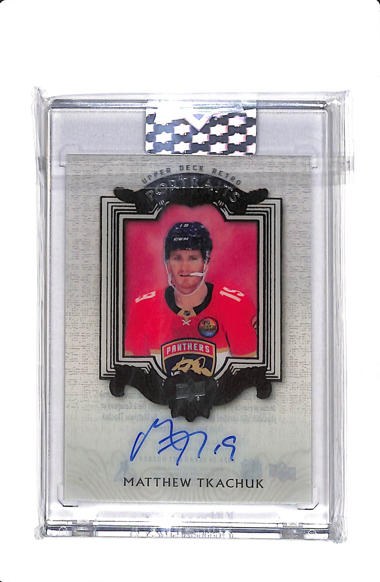 2023-23 UPPER DECK CLEAR CUT MATTHEW TKACHUK RETRO PORTRAITS AUTO #UDP-MB