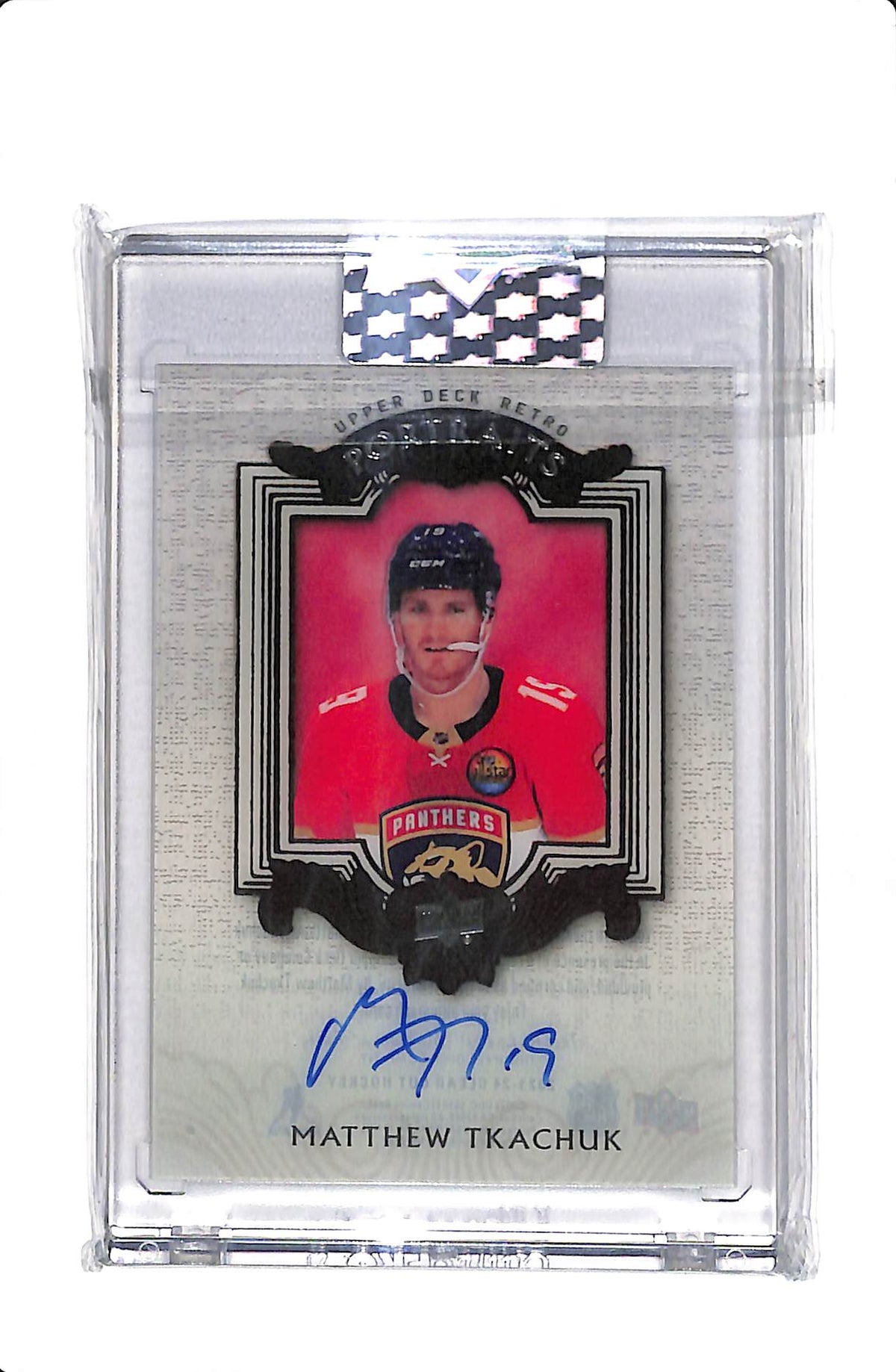 2023-23 UPPER DECK CLEAR CUT MATTHEW TKACHUK RETRO PORTRAITS AUTO #UDP-MB