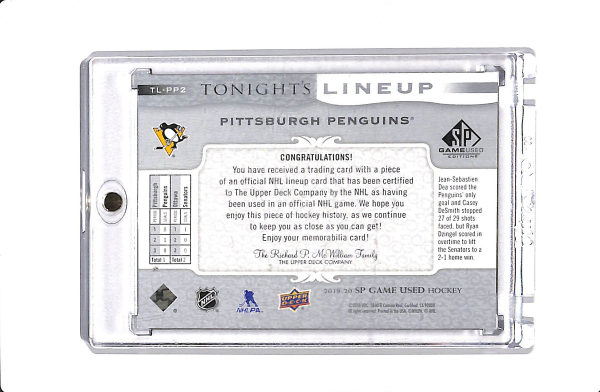 2019-20 UPPER DECK SP GAME USED JAKE GUENTZEL TONIGHT'S LINEUP 1/1 #TL-PP2