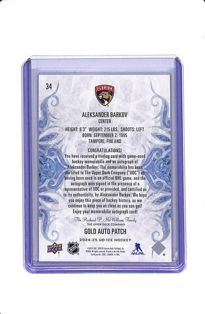 2024-25 UPPER DECK ALEKSANDER BARKOV #34 GOLD AUTO PATCH #49