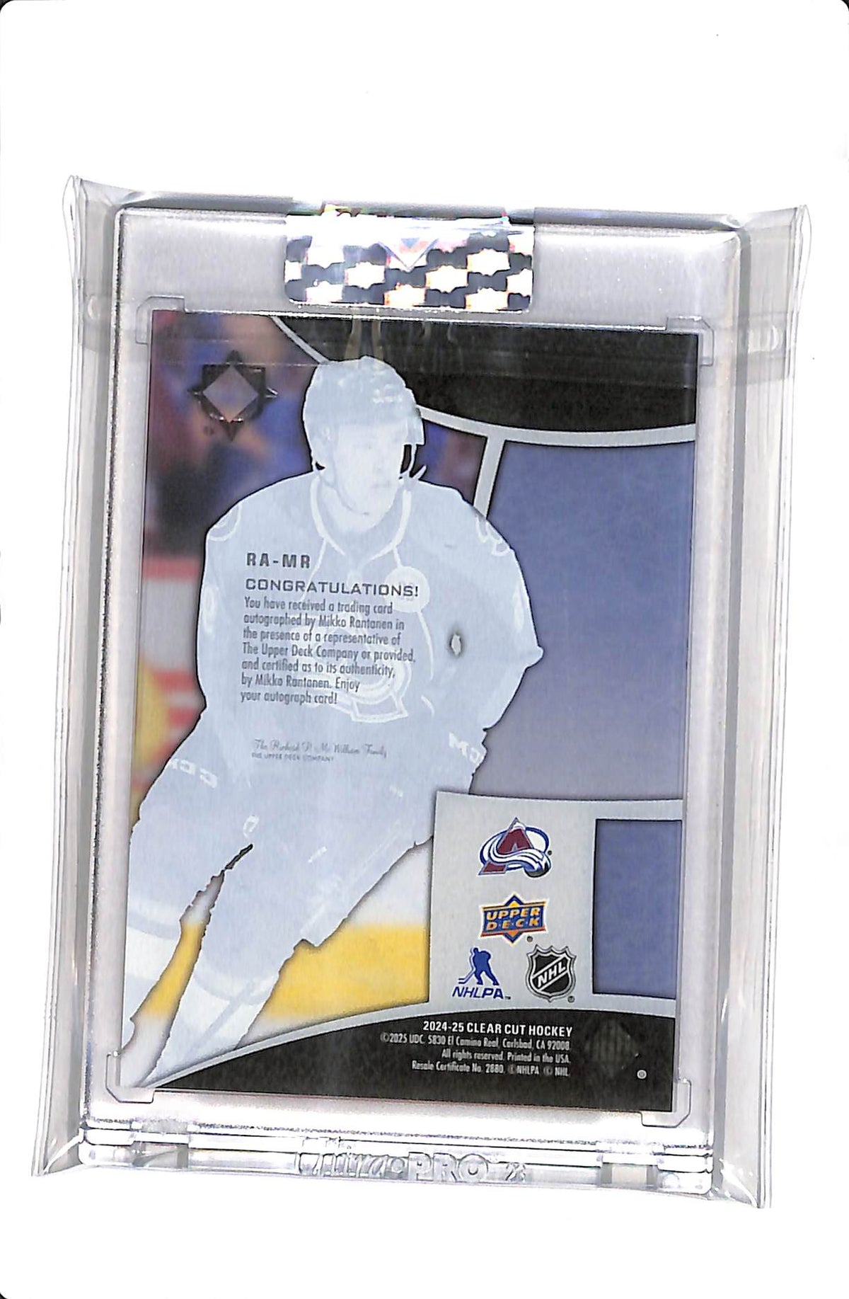 2024-25 UPPER DECK CLEAR CUT MIKKO RANTANEN ULTIMATE ROOKIES AUTO #RA-MR