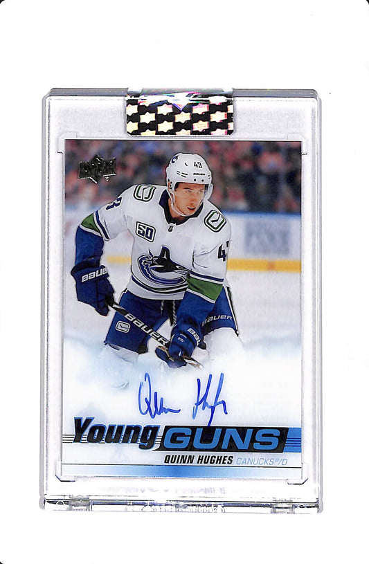 2024-25 UPPER DECK CLEAR CUT QUINN HUGHES YOUNG GUNS AUTO #RA-QH