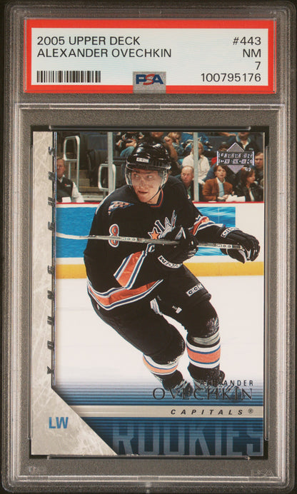 2005-06 UPPER DECK SERIES 2 ALEXANDER OVECHKIN YOUNG GUNS PSA 7 #443